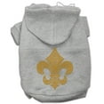 thumbnail image 4 of Pet, Dog  Cat Hoodie Rhinestone, "Gold Fleur De Lis", 4 of 7