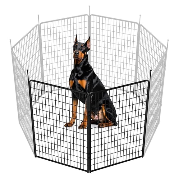Dog Playpen Out Door with Wider Door, Heavy Duty 50 Inch 2 Panels Dog Pen, Anti Rust Dog Fence, Easy Insert into Soil, Pet Playpen for Yard RV Camping