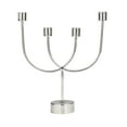 thumbnail image 6 of DecMode 4 Holder Silver Stainless Steel Metal Overlapping U-Shaped Candelabra with Round Elevated Base, 6 of 12