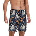 thumbnail image 2 of Uemuo Cute ghost in the flowers Pattern Men's Short Pajama Pants – Soft & Breathable Lounge Shorts, Elastic Waistband with Pockets, Lightweight Sleepwear for All-Season Comfort-Medium, 2 of 6