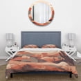 thumbnail image 3 of Designart "Desert s Sublime Simplicity" Minimalism Landscape Bedding Covert Set - Minimalism Orange Landscapes Bed Set With 2 Shams, 3 of 6