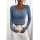 thumbnail image 4 of Remera PRETTYGARDEN 2025 Henley de Manga Larga Ajustada Azul Gris Talle S, 4 of 8