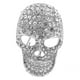 thumbnail image 1 of Broche de alfiler de calavera, broche de alfiler de cabeza de calavera de diamantes de imitación transparente decorativo Vintage brillante para Halloween, 1 of 10