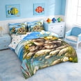 thumbnail image 2 of Manfei Cartoon Otter Family Flower Bedding Comforter Set for Kids Boys and Girls, Animal Print King Bedding Sets, Polka Dots Reversible 7 Pieces, 2 of 6