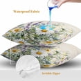 thumbnail image 6 of Outdoor Pillow Cover Spring Flowers Daisy Set of 2 Waterproof Throw Pillowcases Watercolor Floral Leaves Decorative Patio Furniture Pillows for Couch Garden Indoor & Outdoor Use, 6 of 8