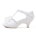 thumbnail image 3 of Sandalias Dream Pairs para Niñas con Tacón Bajo Blancas Talla 6, 3 of 5