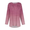 thumbnail image 4 of Xyxonk Plus Size Tunic Tops for Women 4x-5x Sexy Crew Neck Shirts Floral Graphic Tees Long Sleeve Tops Loose Fit Casual Clothes for Women Wine 4XL, 4 of 5