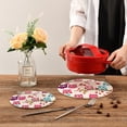 thumbnail image 6 of SKYSONIC Love Themed Owls Pot Holders Trivets, 2 Pcs Heat Resistant Trivets,Valentine's Day Cotton Thread Weave Mats for Hot Pads Pans Pot Bowl Teapot for Kitchen Decor, 6 of 7