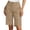Khaki, variant on Bermuda Shorts for Women Knee Length Summer Casual Wide Straight Leg Loose Businees Casual Work Shorts with Pockets