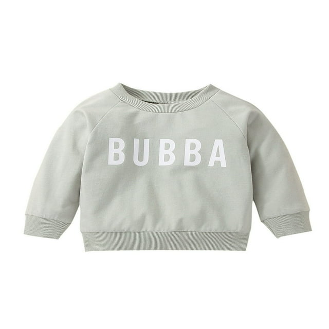 MesaSe Toddler Baby Boys Girls Pullover BUBBA Letters Print Sweatshirt Long Sleeve Casual Sweater Fall Clothes