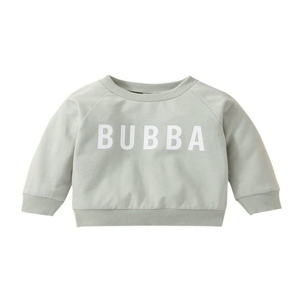 EASTIN Bébé Garçons Filles Pull BUBBA Lettres Imprimé Sweat-Shirt à Manches Longues Pull Casual Vêtements d'Automne