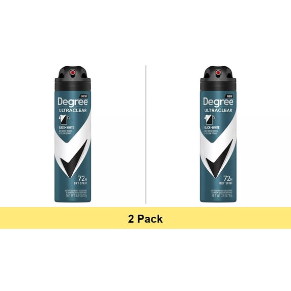 Degree Ultra Clear Long Lasting Men's Antiperspirant Deodorant Dry Spray, Woody, 3.8 oz - 2 Pack
