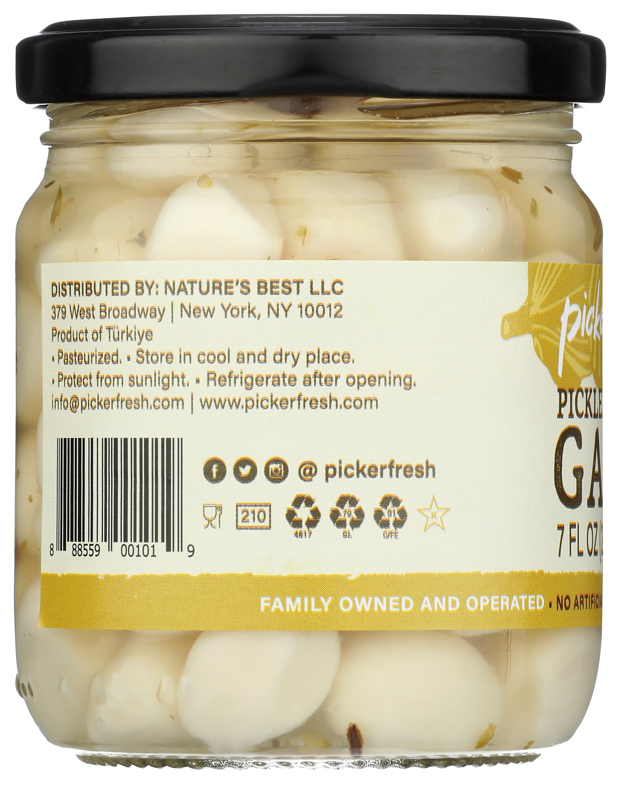 Pack of 6, Pickerfresh Pickled Garlic, 7 fl oz
