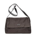 thumbnail image 1 of Pre-Owned Gucci Brown Large Flap Messenger Shoulder bag Monogrammed Nylon Canvas, 1 of 10