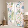 thumbnail image 3 of Feelyou Kawaii Dino Curtains Pack of 2 (42x84 Each) for Girls, Volcano Palm Wildlife Curtains Blackout, Pink, 3 of 6