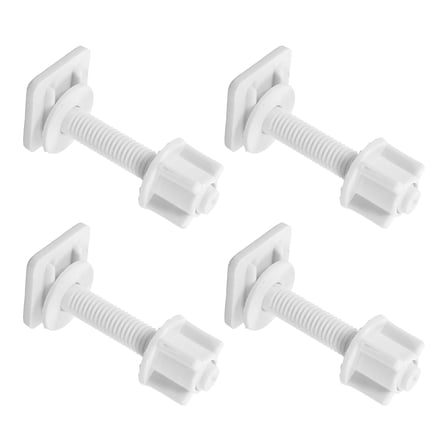 TABLZONE 4Pcs Plastic Toilet Seat Hinge Bolts Replacement in White ABS for Stable Installation