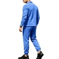 thumbnail image 5 of Dwelliawo Men's 2 Piece Fall Outfit Collared Button Down Jackets and Drawstring Pants Sets Casual Tracksuits with Pockets Royal Blue 3xL, 5 of 5