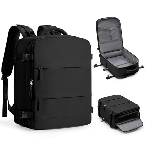 Mochila de viaje Coofay, grande, negra, impermeable, 45 L