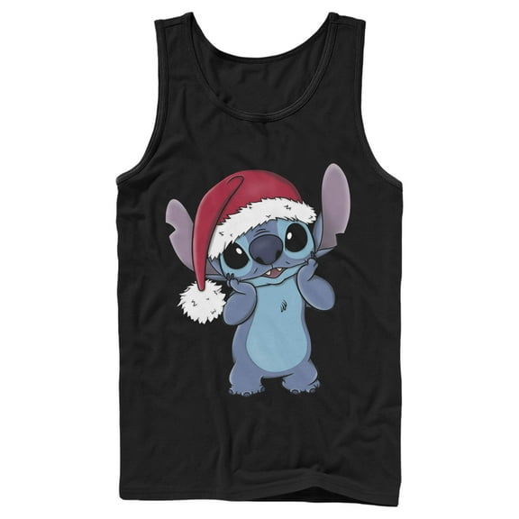 Men's Lilo & Stitch Santa Surprise Tank Top Black Medium
