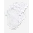 thumbnail image 4 of Leveret Baby Four Pack Short Sleeve Bodysuits Cotton White 6-12 Month, 4 of 4
