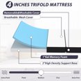 thumbnail image 3 of YRLLENSDAN 4" Trifold Memory Foam Mattress, Foldable Mattress Queen Size Folding Mattress Queen Foldable Bed Trifold Mattress with Washable Cover Easy Storage Fold Up Mattress for Floor Camping Guest, 3 of 7