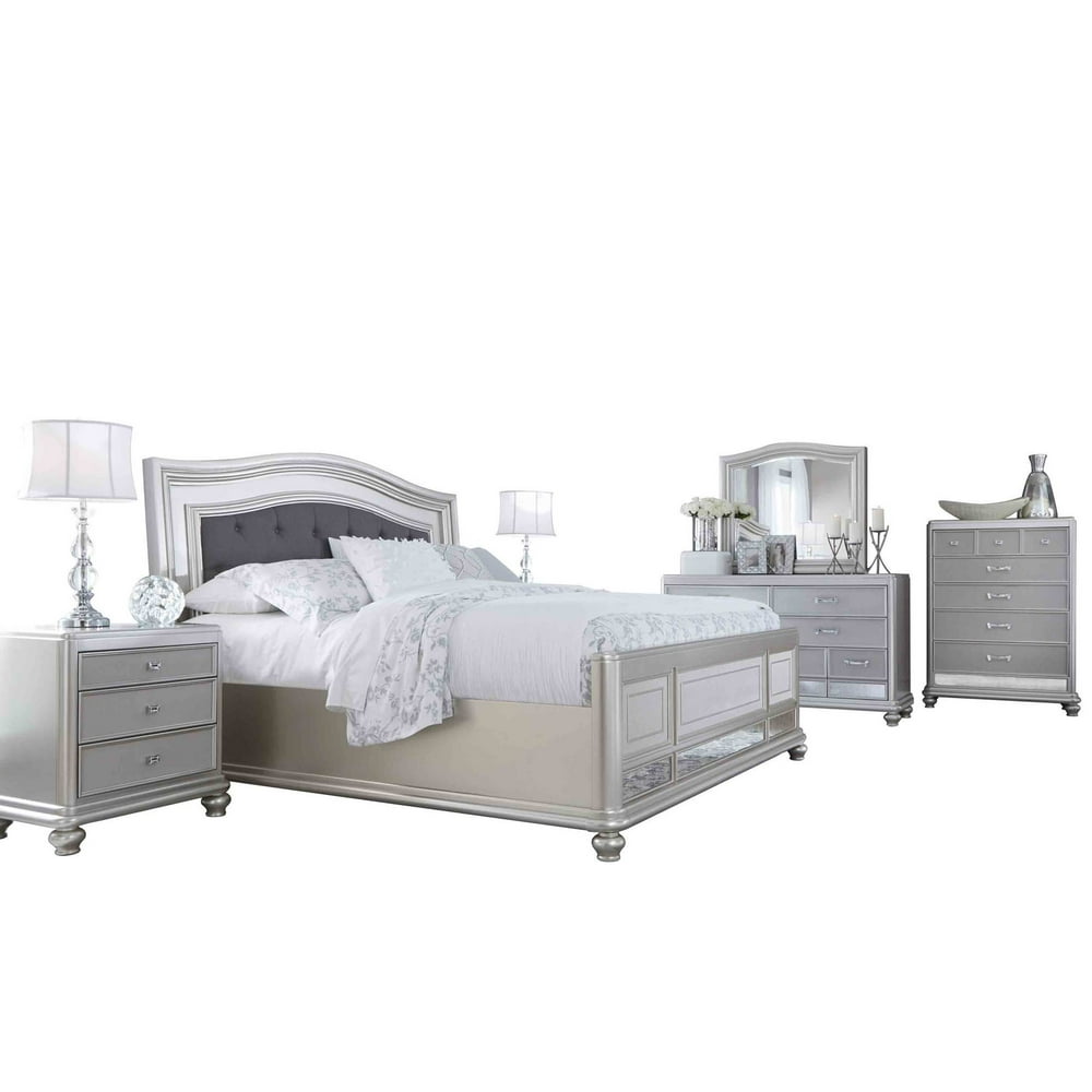 Ashley Furniture Coralayne 6 PC Bedroom Set E King Upholstered Bed 2 Nightstand Dresser Mirror