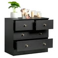 thumbnail image 5 of Dresser Cabinet with 4 Drawers, Modern 4 Drawer 3 Floors Dresser Chest with Matte Gold Handles, Wood Storage Chest of Drawers for Bedroom Living Room (Black), 5 of 9