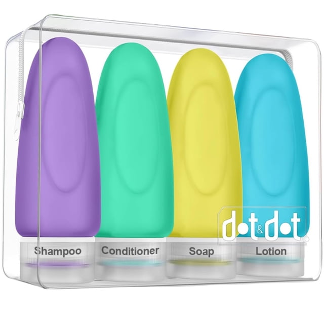 Botellas de viaje Dot&Dot a prueba de fugas aprobadas por la TSA de 90 ml (3 oz)
