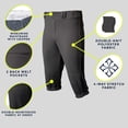 thumbnail image 2 of Wire2wire Men's Tournament Knicker Baseball Pant Grey M, 2 of 9