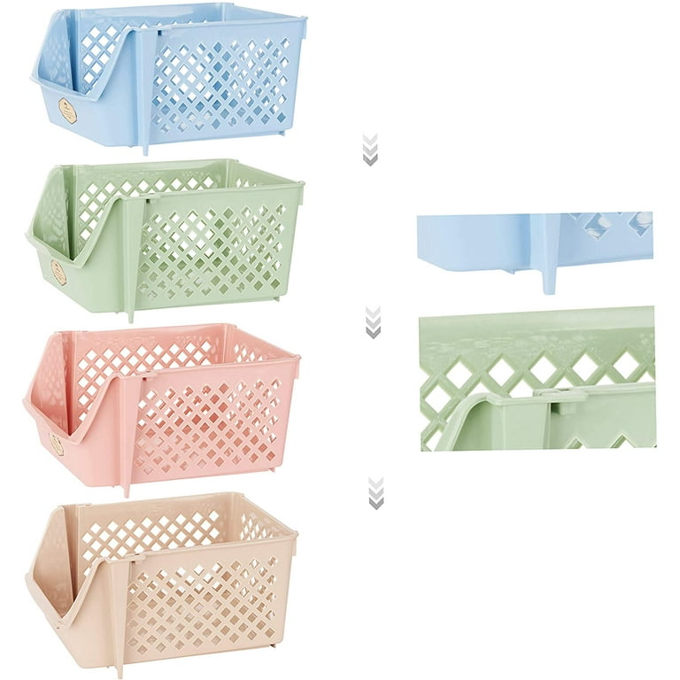 Metronic Storage Bins Set of 4,Plastic Storage Containers for
