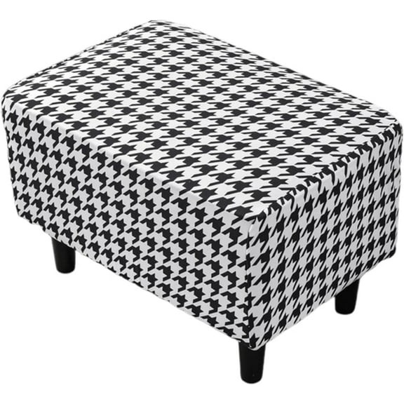XUELC Stretch Ottoman Cover - Universal Fit Rectangle Footrest Cover with Non-Slip Elastic Bottom, Furniture Protector for Living Room
