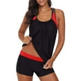 thumbnail image 4 of Women's Plus Size Tankini Sport Two-Piece Tummy Swimsuit with Shorts, 4 of 5
