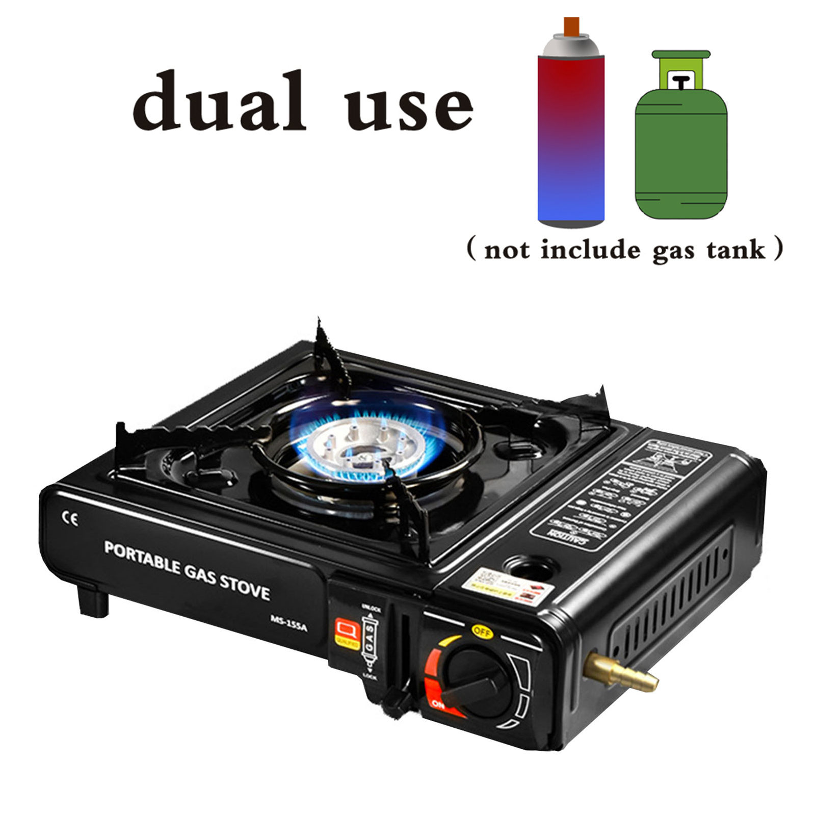 Opolski Camping Stove Automatic Ignition Large Firepower Windproof Energy Saving Alloy Dual-use Portable Gas Stove Camping Supply B
