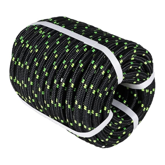 1/2 Inch x 150 Ft Double Braid Polyester Arborist Rigging Rope Nylon Pulling for Camping Arborist Gardening Marine Black Green