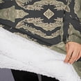 thumbnail image 3 of Oversized Wearable Blanket Hoodie,Green Camo Tiger Stripe Pattern Sherpa Blanket Hoodie with Super Pockets,Super Warm Fuzzy Pullover for Women & Men, 3 of 6