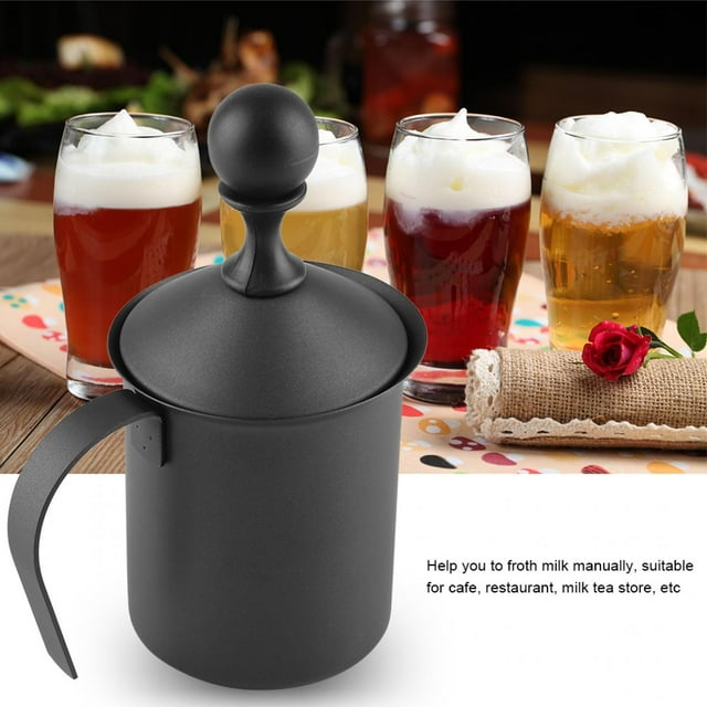 Foam Maker, Rust Milk Frother, Manual Double Mesh Stainless Steel Milk Tea Store for Home Cafe Restaurant