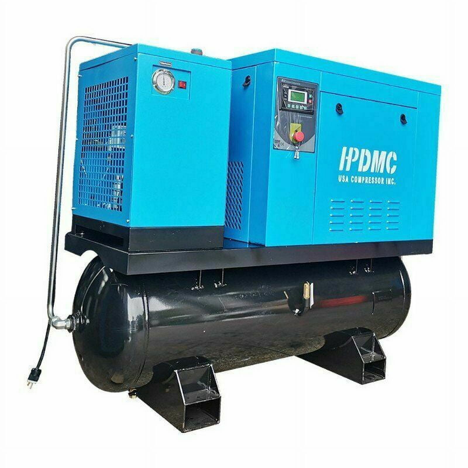 460v 3-Phase 10HP Rotary Screw Air Compressor With 80 Gal. ASME Tank + Refrigerated Air Dryer