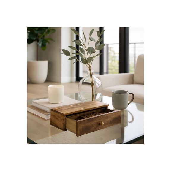 Wooden Dominoes Tabletop Classic Games for Living Room Decor - Decorative Game for Family Get Togethers, Shelf, and Office Decor Accent - Ideal for Coffee Table Game or Home Decor - 3", Brown