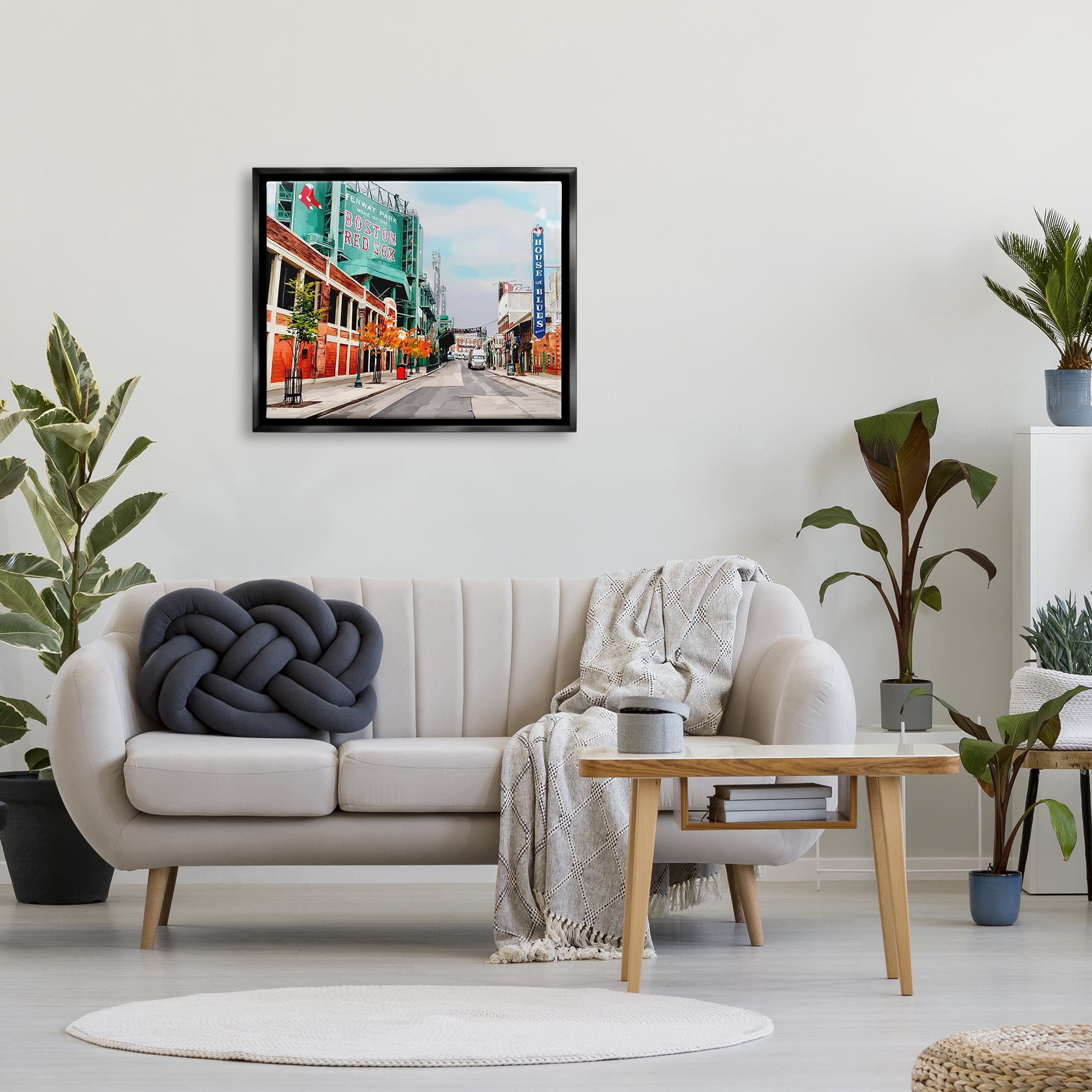 Stupell Industries Fenway Park Boston Cityscape Town & City Photography Black Floater Framed Art Print Wall Art