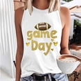 thumbnail image 2 of DeHolifer Womens Tank Tops Game Day Casual Printed Lightweight Loose Summer Crewneck Sleeveless Vest Tops Yellow L, 2 of 5