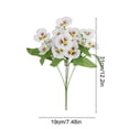 thumbnail image 3 of Artificial Pansy Stems 5 Color Options Fake Floral Picks with Greenery for Vase Arrangements, Home Table Decor, Indoor Wedding, Spring Festival, Easter Centerpieces（White）, 3 of 6