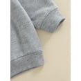 thumbnail image 6 of Qmyliery Kids Pullover, Letter Print Crew Neck Long Sleeve Casual Tops Autumn Outfit, Gray, 6 Months-5 Years, 6 of 8