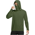 thumbnail image 2 of UQJfacai Mens Sun Shirt UPF 50+ Fishing Long Sleeve Hooded Rash Guard Hiking Swimming Running UV Protection Hoodie S-5XL, 2 of 7