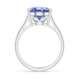 thumbnail image 2 of ANGARA Natural Oval Solitaire 6 ct Tanzanite Cocktail Ring in 925 Sterling Silver for Women (Size-14x10mm) | December Birthstone, Anniversary, Jewelry Gift for Women | Natural Tanzanite Ring, 2 of 8
