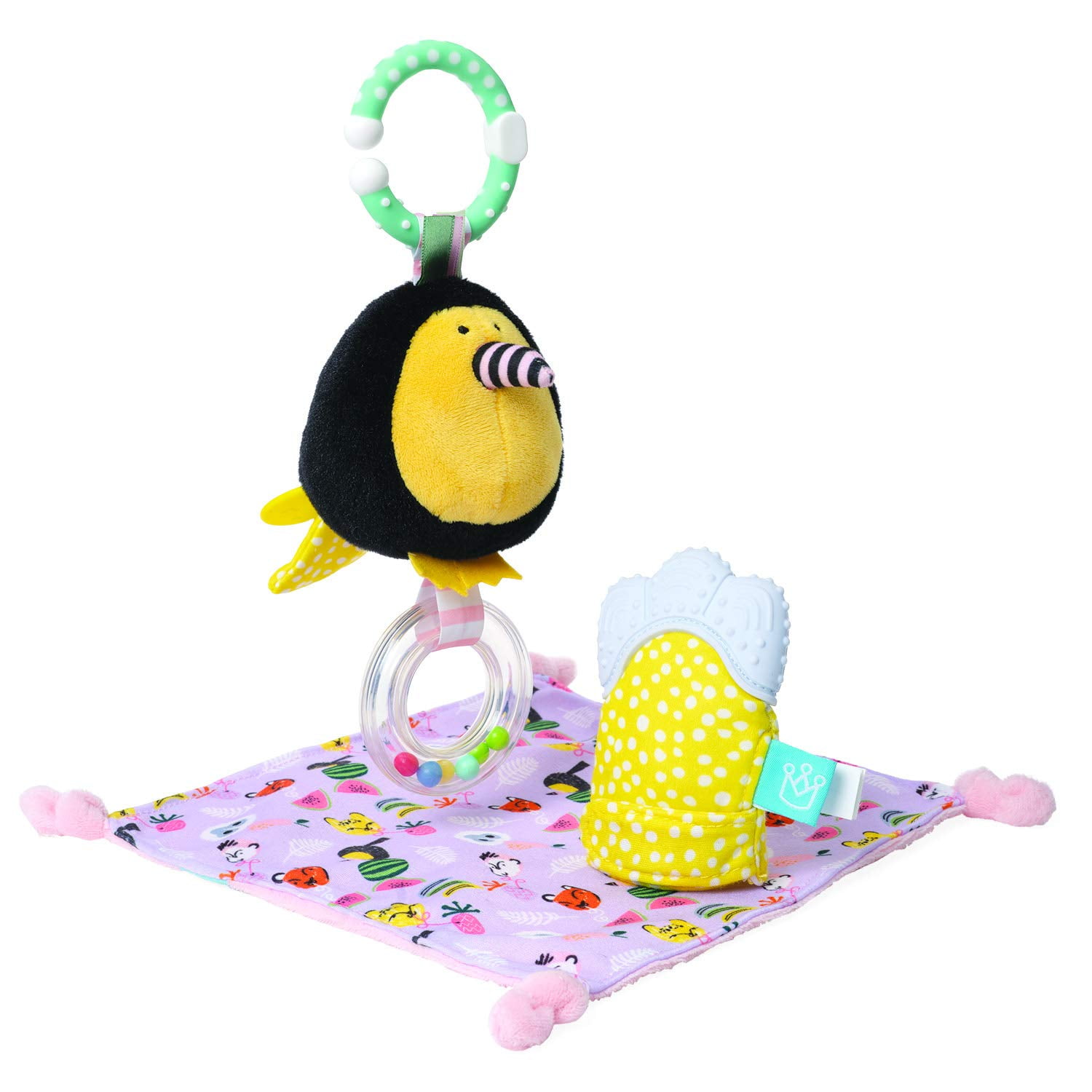 Manhattan Toy Fruity Paws Teether Mitt & Blankie Gift Set for Babies