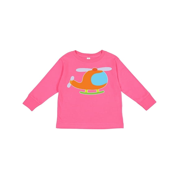 Inktastic Helicopter Cute Flying Boys or Girls Long Sleeve Toddler T-Shirt
