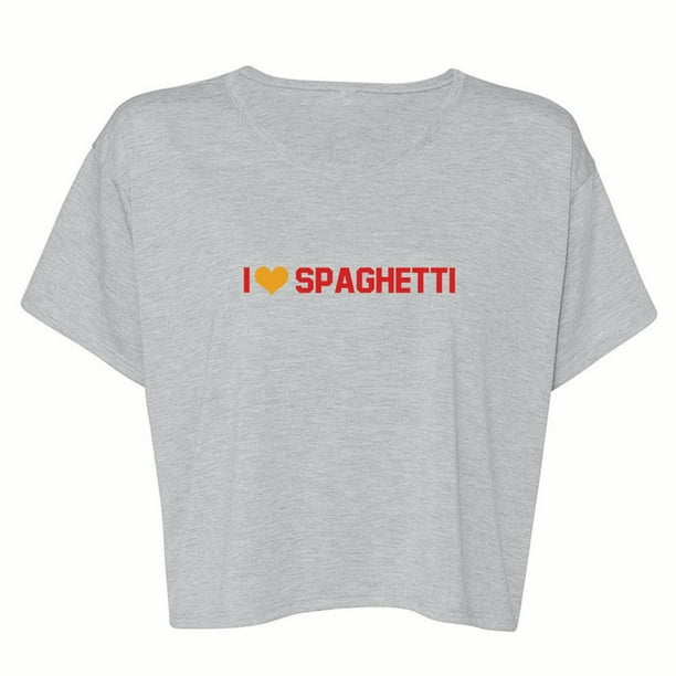 J'aime Spaghetti Graphique Femmes Athlétique Heather Flowy T-Shirt Boxy