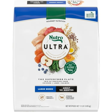 Nutro Ultra Adult Large Breed Dry Dog Food, Chicken, Lamb And Salmon Protein Trio, 13 Lb Bag