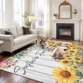 thumbnail image 2 of Area Rug for Living Room, Sunflowers Trucks Non-Slip Indoor Large Carpet for Bedroom/Dining Room, Spring Farmhouse Eucalyptus Gray Wooden Washable Low-Profile Rectangle Floor Runner Rugs - 6 x 9 Ft, 2 of 8