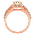 thumbnail image 2 of 1.76ct round cut brown natural morganite 14k rose gold anniversary engagement halo ring size 4.5, 2 of 6
